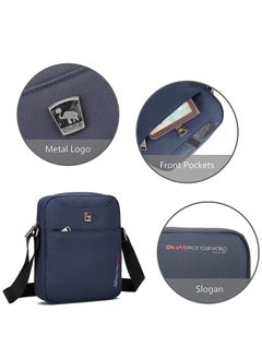 OIWAS Small Man Bags for Men Waterproof Shoulder Bag Cross Body Phone Bag with Long Strap Cross Body Wallet Pouch Hold 7.9 inch Tablet iPad Kindle Blue  - Image 3