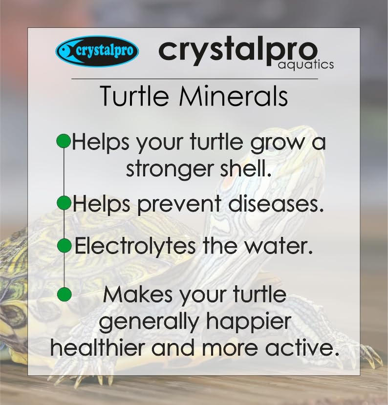 Crystalpro Turtle Minerals 4.22 Oz - Helps Grow a Better Shell and Improves General Health - Mineral Additive for Turtles- Aquarium Salt for Freshwater Tanks - Calcium for Turtle - Image 3