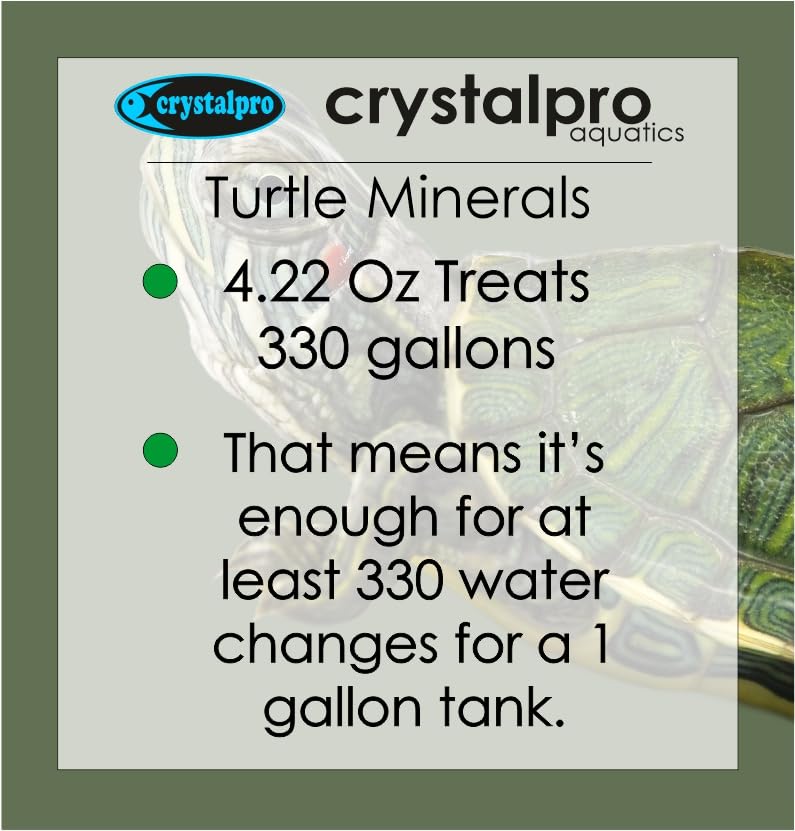 Crystalpro Turtle Minerals 4.22 Oz - Helps Grow a Better Shell and Improves General Health - Mineral Additive for Turtles- Aquarium Salt for Freshwater Tanks - Calcium for Turtle - Image 4