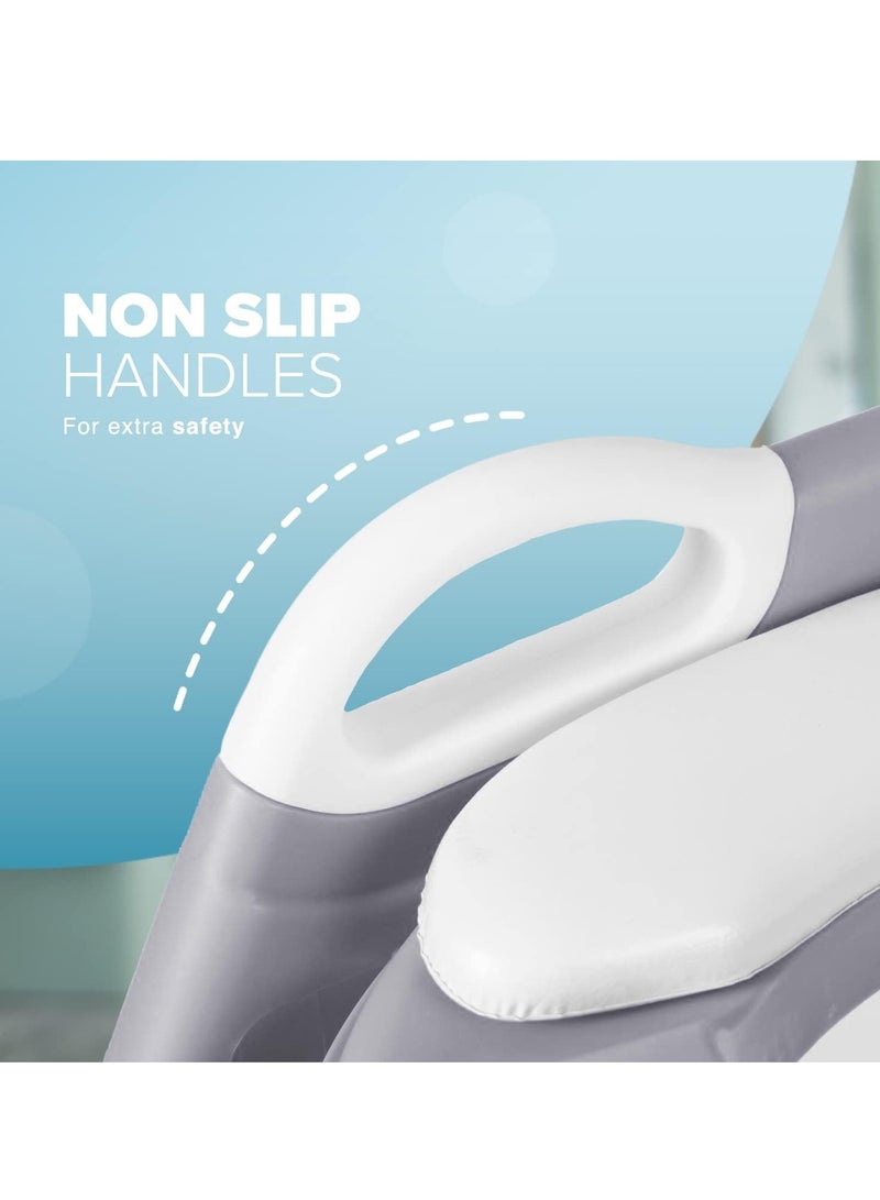 Hihonor Adjustable Potty Ladder Seat for Toilet Training with Steps,Handle & Soft Cushion Design Non Slip & Space Efficient Toddlers & Children Foldable & Easy Assembly Splash Guard Included Grey - Image 5