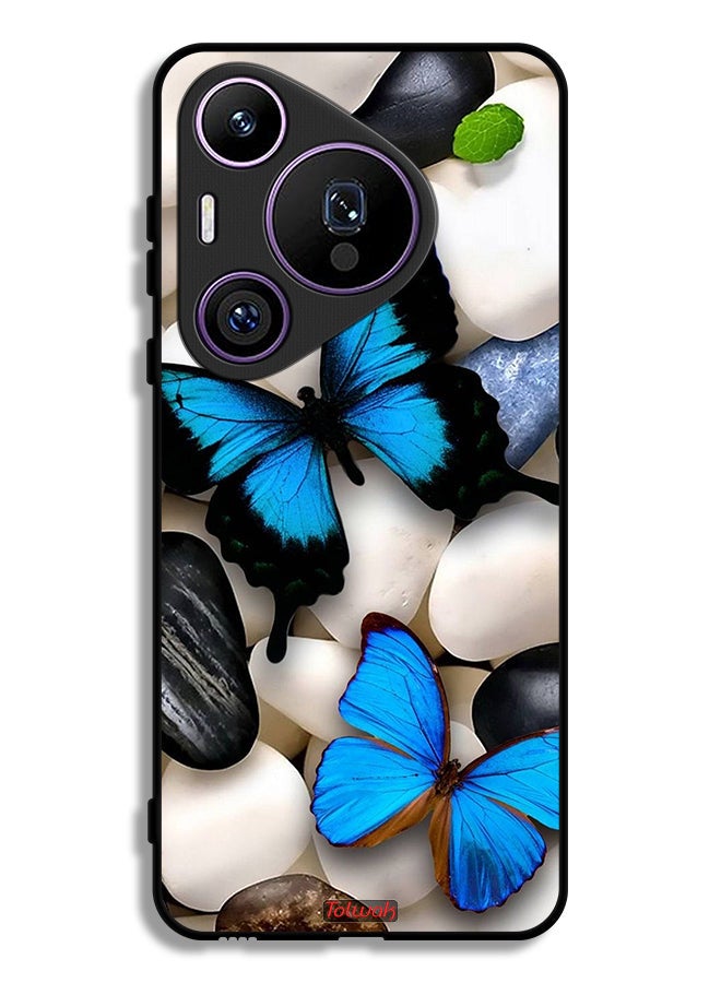 Tolwak Huawei Pura 70 Pro Protective Case Cover Butterflies On Stones - Image 1