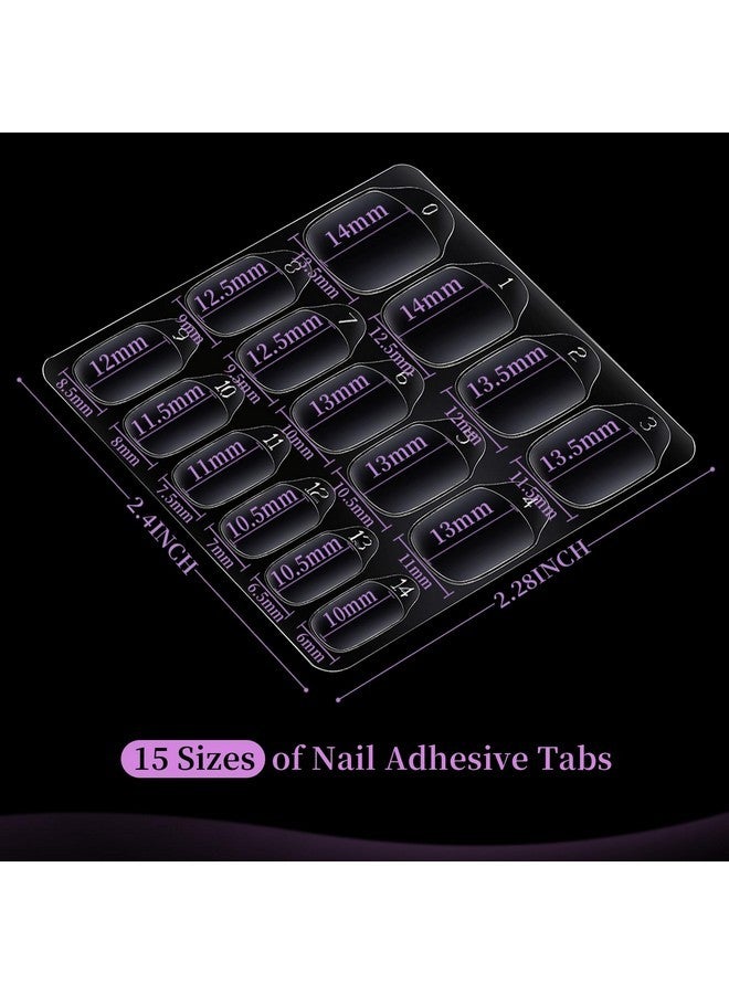 تينيتور 600 قطعة من ملصقات الأظافر اللاصقة، 15 مقاسًا من ملصقات الأظافر اللاصقة، ملصقات غراء الأظافر اللاصقة، 40 ورقة - Image 2