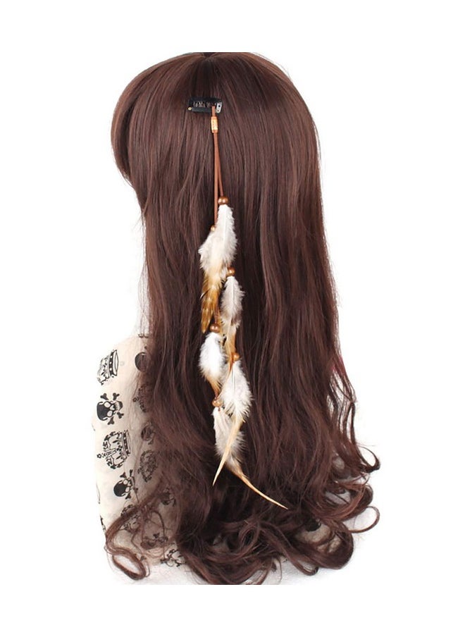 Fodattm Odattm Handmade Boho Hippie Hair Extensions With Feather Clip Comb Indian Feather Hairpin Headdress Diy Accessories For Women Lady  - Image 1