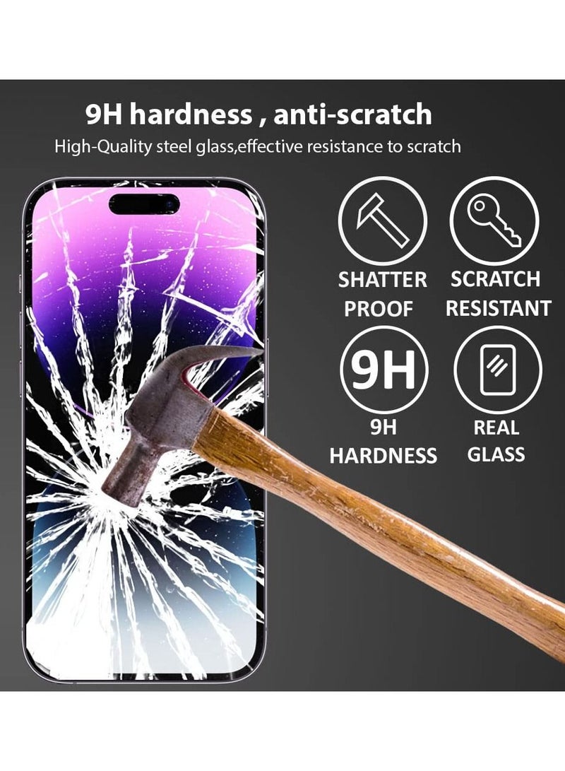 Tempered Glass Screen Protector (14 Pro) Film Full Coverage Edge to Edge Case Friendly 9D Screen Protector For Apple iPhone 14 Pro 6.1'' Clear/BLACK