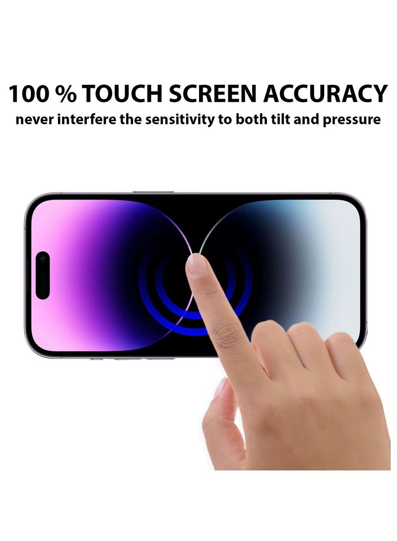Tempered Glass Screen Protector (14 Pro) Film Full Coverage Edge to Edge Case Friendly 9D Screen Protector For Apple iPhone 14 Pro 6.1'' Clear/BLACK