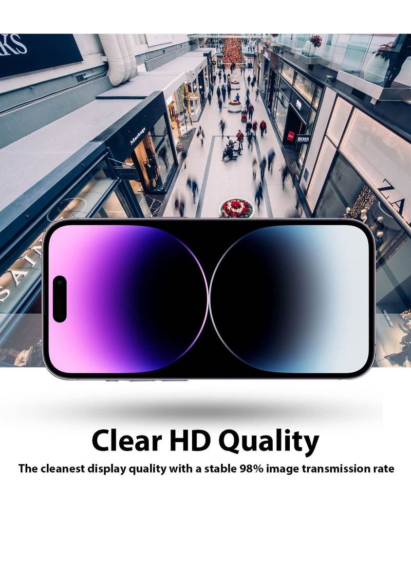 Tempered Glass Screen Protector (14 Pro) Film Full Coverage Edge to Edge Case Friendly 9D Screen Protector For Apple iPhone 14 Pro 6.1'' Clear/BLACK