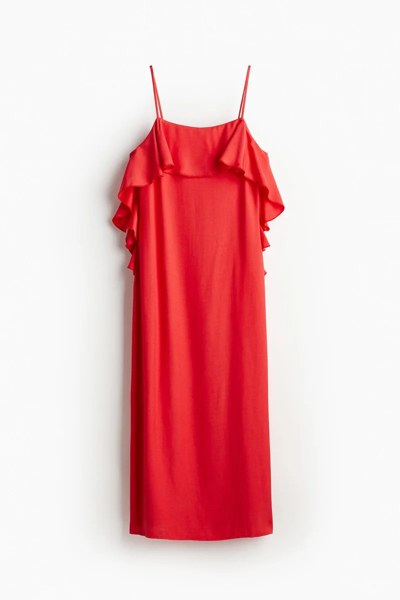 H&M Flounce-trimmed slip dress