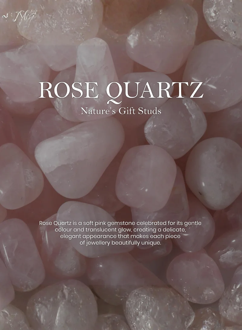 British Fossils أقراط قرط هدية الطبيعة بالروز كوارتز