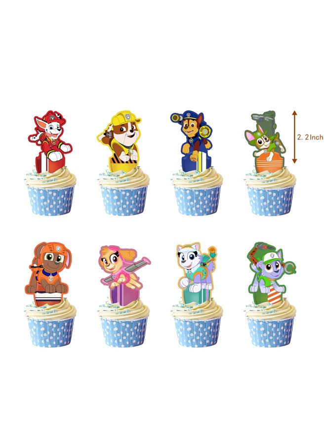 ميكسد مجموعة بالونات بتصميم باو باترول مع لافتة عيد ميلاد سعيد، أعلى الكعكة، تدور لل، مثالية للتخرج وحفلات استقبال المولود الجديد وأعياد الميلاد وحفلات العزوبية، مناسبة للاستخدام الداخلي والخارجي - Image 5