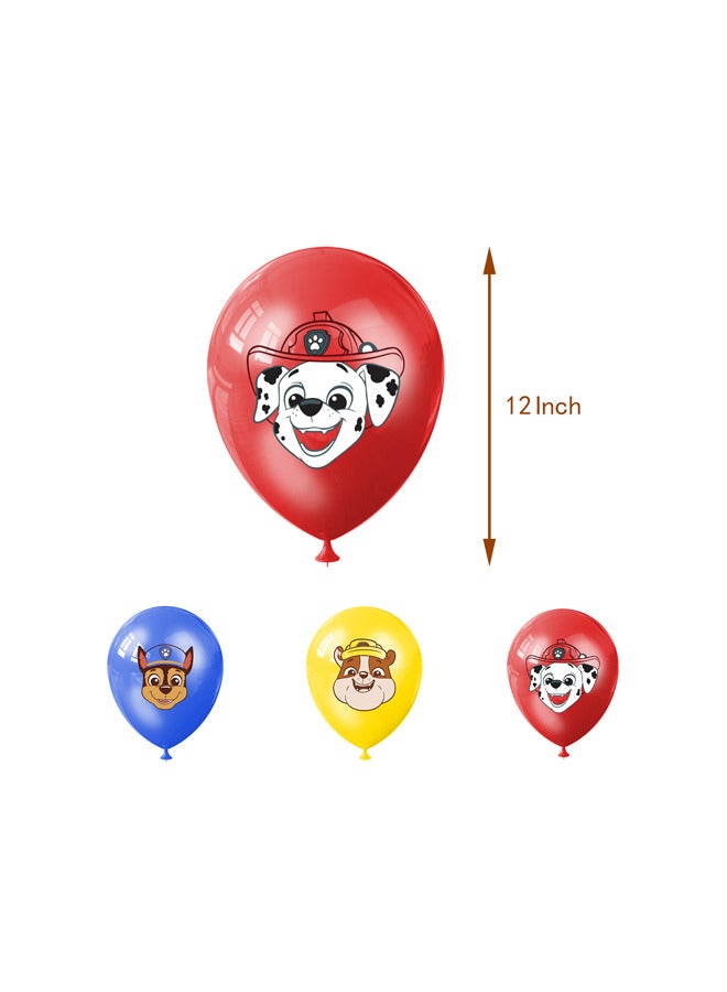 ميكسد مجموعة بالونات بتصميم باو باترول مع لافتة عيد ميلاد سعيد، أعلى الكعكة، تدور لل، مثالية للتخرج وحفلات استقبال المولود الجديد وأعياد الميلاد وحفلات العزوبية، مناسبة للاستخدام الداخلي والخارجي - Image 4