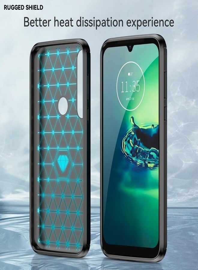 Sidande Case for Moto G8 Plus Case, Motorola One Vision + Case, Ultra Slim Phone Cover with Shock-Absorption Carbon Fiber TPU Rubber Protective Cases for Motorola Moto G8 Plus Black - Image 4