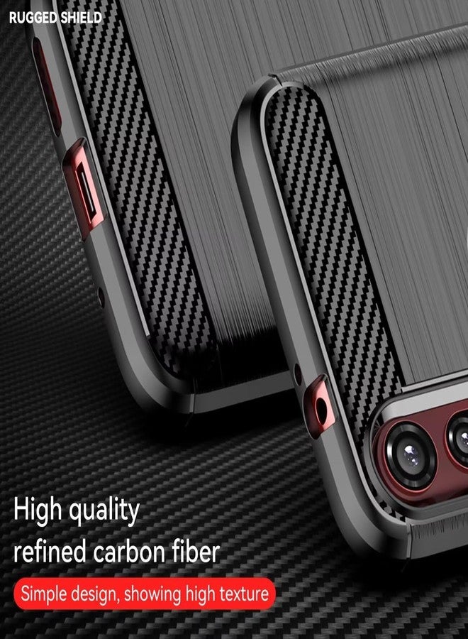 Sidande Case for Moto G8 Plus Case, Motorola One Vision + Case, Ultra Slim Phone Cover with Shock-Absorption Carbon Fiber TPU Rubber Protective Cases for Motorola Moto G8 Plus Black - Image 3