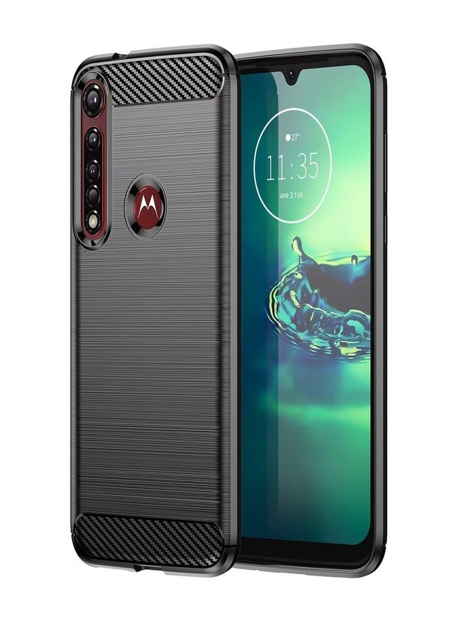 Sidande Case for Moto G8 Plus Case, Motorola One Vision + Case, Ultra Slim Phone Cover with Shock-Absorption Carbon Fiber TPU Rubber Protective Cases for Motorola Moto G8 Plus Black - Image 1