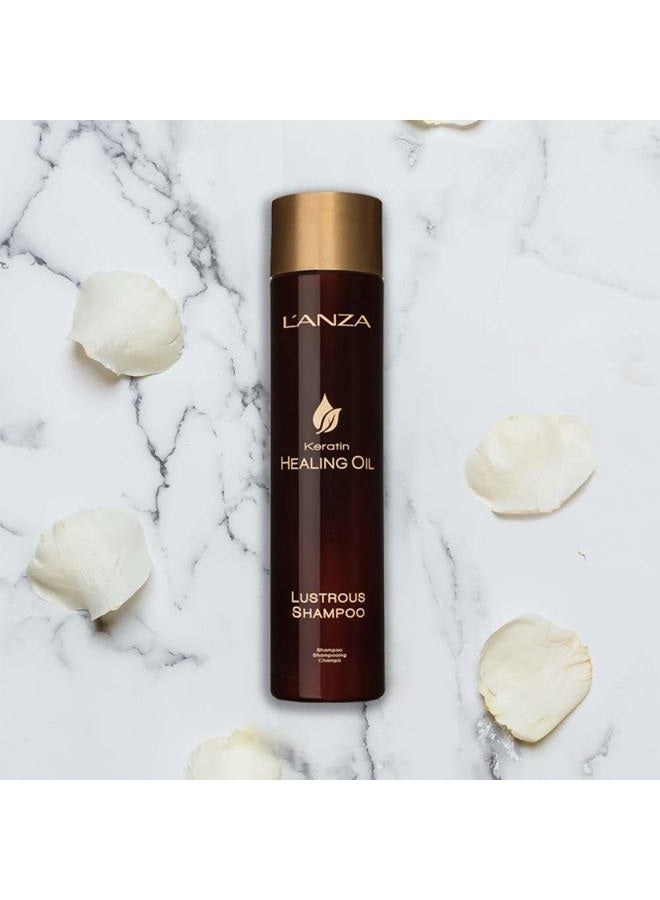L'anza شامبو كيراتين هيلينغ أويل اللامع، شامبو كيراتين للشعر الجاف التالف، يعزز اللمعان والقوة وصحة الشعر، يصلح التلف ويمنع التجاعيد، خالي من الكبريتات، خالي من القسوة (32 أونصة سائلة) - Image 4