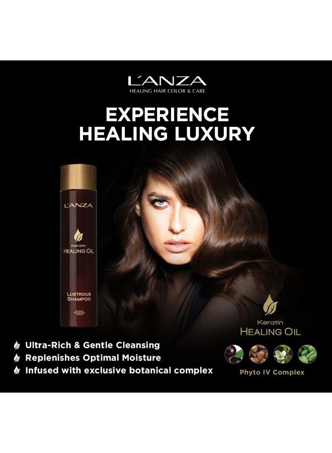 L'anza شامبو كيراتين هيلينغ أويل اللامع، شامبو كيراتين للشعر الجاف التالف، يعزز اللمعان والقوة وصحة الشعر، يصلح التلف ويمنع التجاعيد، خالي من الكبريتات، خالي من القسوة (32 أونصة سائلة) - Image 5