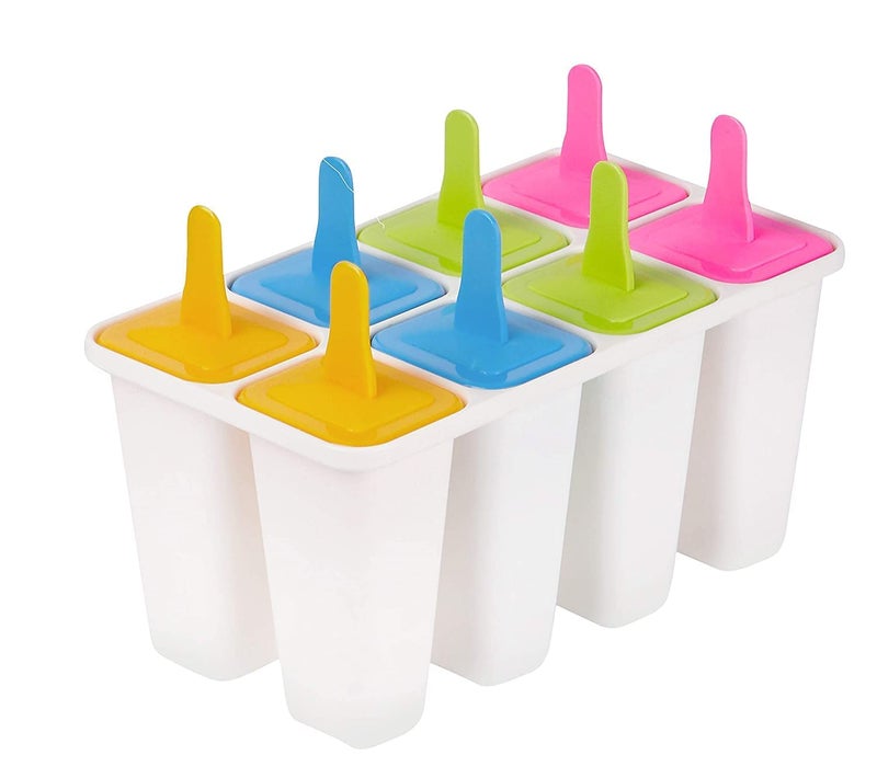ATIPRIYA Set of 8 Plastic Reusable Ice Pop Makers Homemade PopsicleFrozen Ice CreamKulfi Candy for Children Adults Multicolor - Image 1