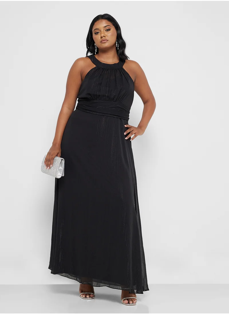 Ella Limited Curve Halter Neck A-Line Dress