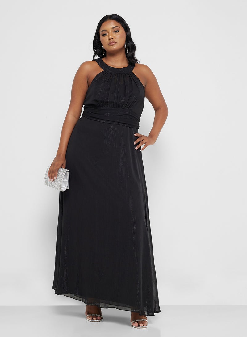 Ella Limited Curve Halter Neck Maxi Dress - Image 1
