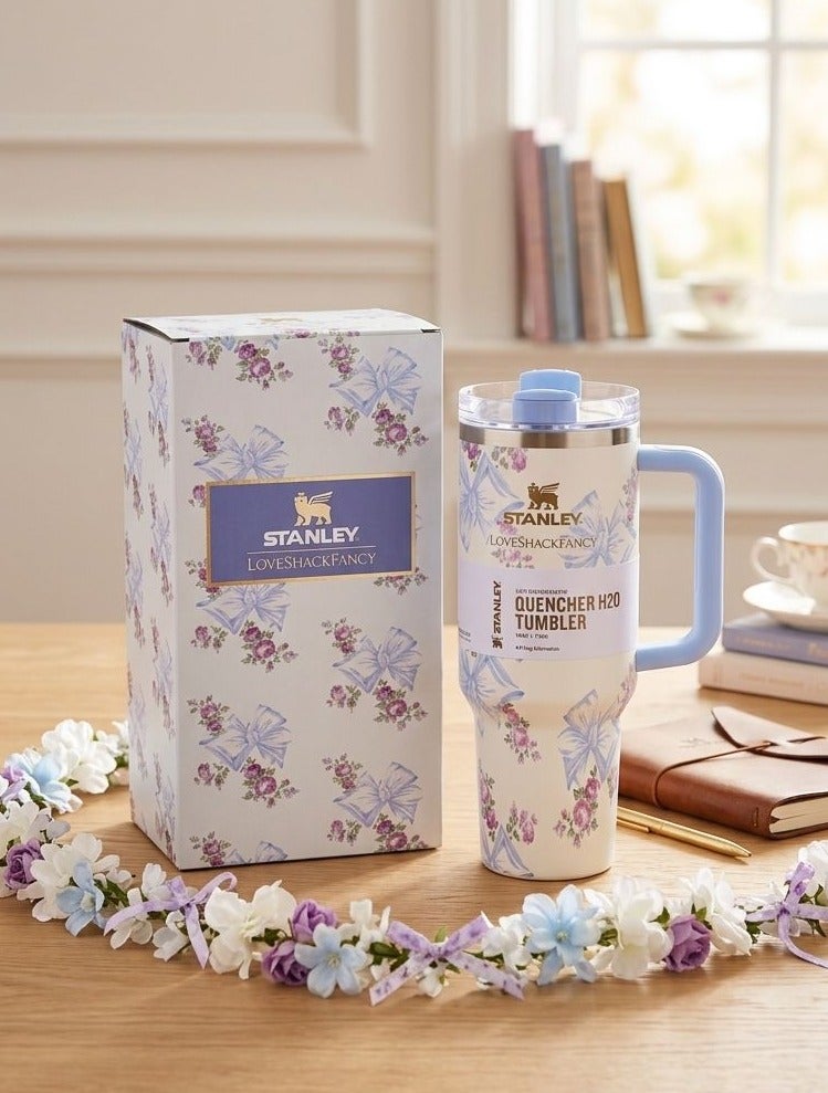 Stanley Stainless Steel Mug, (40 OZ) Stainless Steel Mug with Straw and Handle, Insulated Mug with Lid Travel Mug, Stainless Steel Coffee Mug for Hot Iced Drinks, Travel Mug with Handle - Image 1