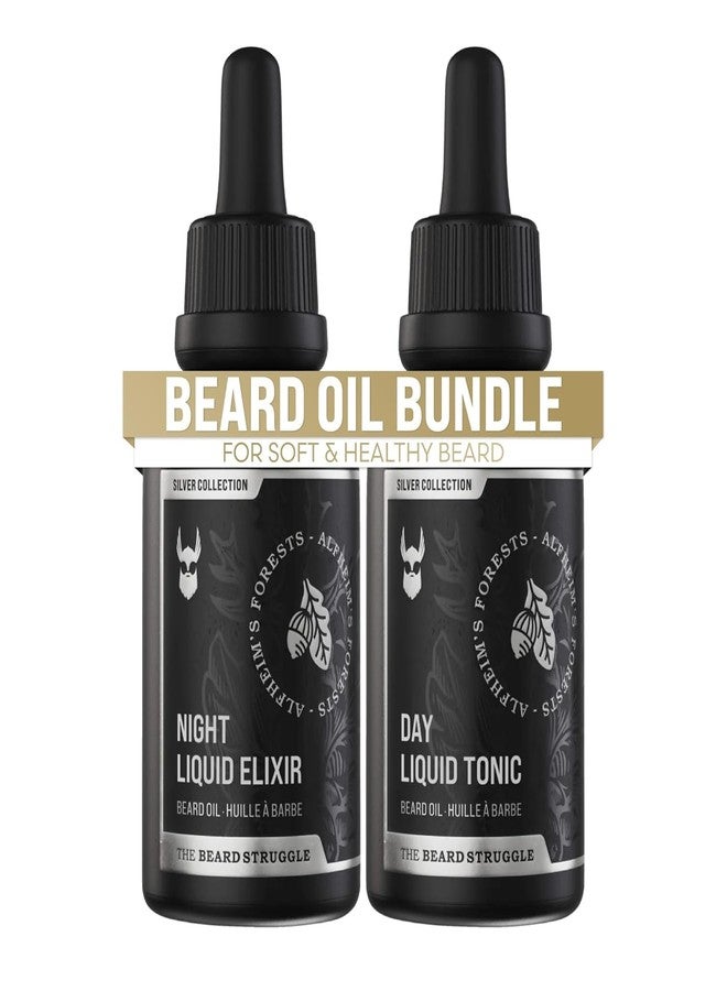 The Beard Struggle Tonic + Elixir Beard Oil Bundle - Silver Collection - Grooming Beard Oil - Softens, Moisturizers, and Strengthens Beard Growth - Pack of 2, Alfheim's Forests - Image 1