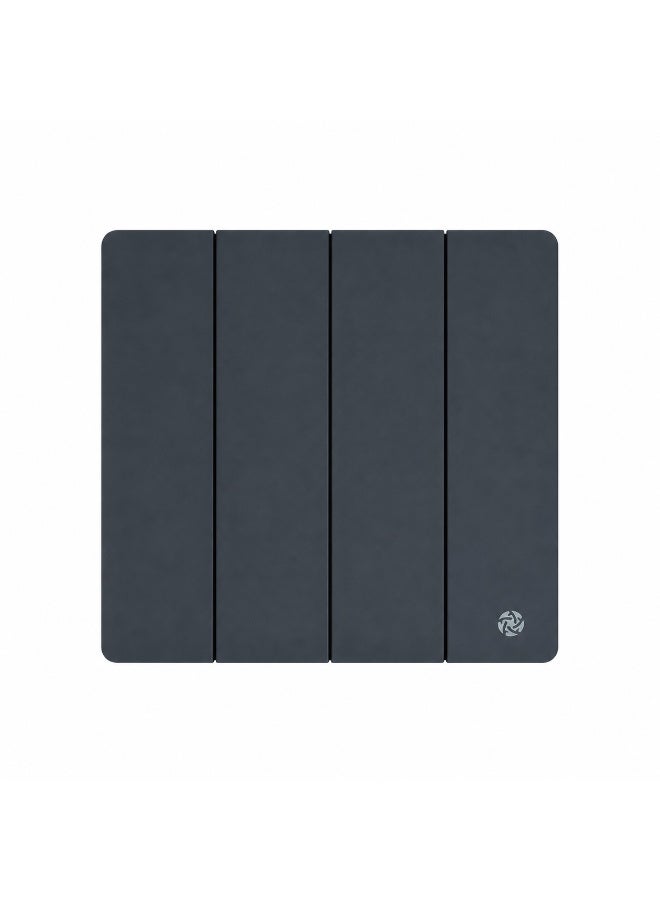 Alfriday Luxury 4-Gang 2-Way Light Switch, 16A 250V Modern Matte Grey Wall Switch, Screwless Designer Residential Light Control for Living Room, Master Suite & Office, 8.5 x 8.8 cm Slim Design - Image 1