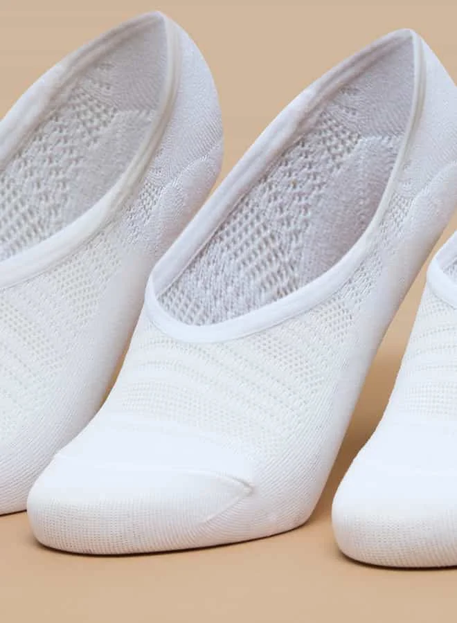 Flora Bella By Shoexpress Women Textured No Show Socks - Set of 3