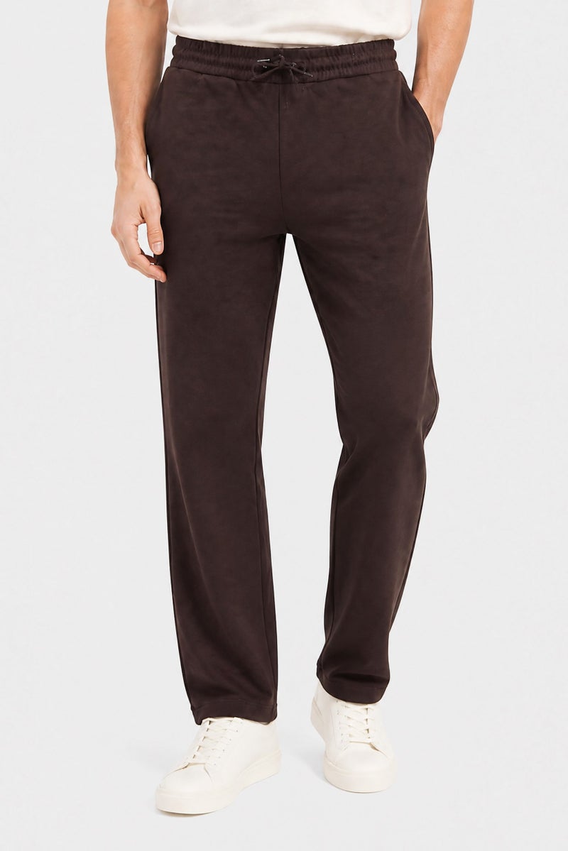 BRAVE SOUL Men Regular Fit Plain Jogger Pants, Dark Brown - Image 1