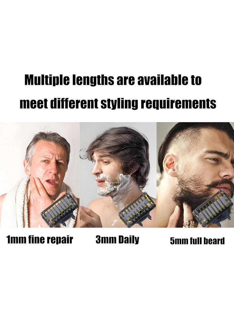 FAYET 7 PCS Replacement Guide Combs Set for Philips OneBlade QP25XX/QP26XX/QP65XX/QP66XX Series, 1/2/3/5 MM Beard Trimmer Guards, 3 MM Body Comb & Skin Protector Attachments - Image 4