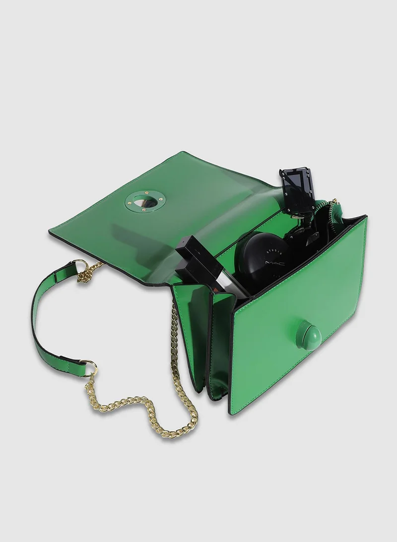 صوص هاوت حقيبة كروس بودي بلوك بلون بنفسجي وبني