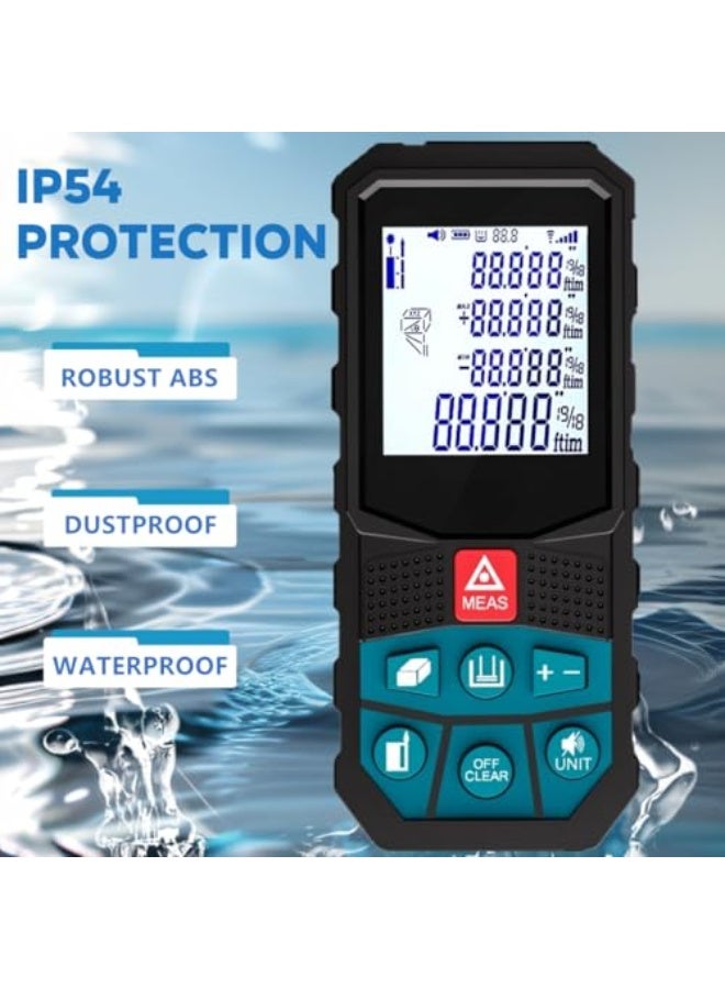 Digital Laser Distance Meter with Li-ion Battery  Real-Time Electric Angle,100M/328Ft Laser Measurement Tool,Mini Rangefinder,M/in/Ft Unit Switching and Pythagorean Mode, Measure Distance,Area,Volume - Image 4