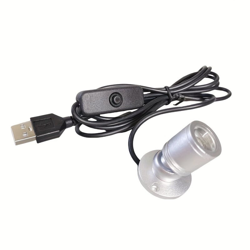Silvery Aluminum Mini Spotlight USB 5V LED Accent Light Pink Glow - Image 5