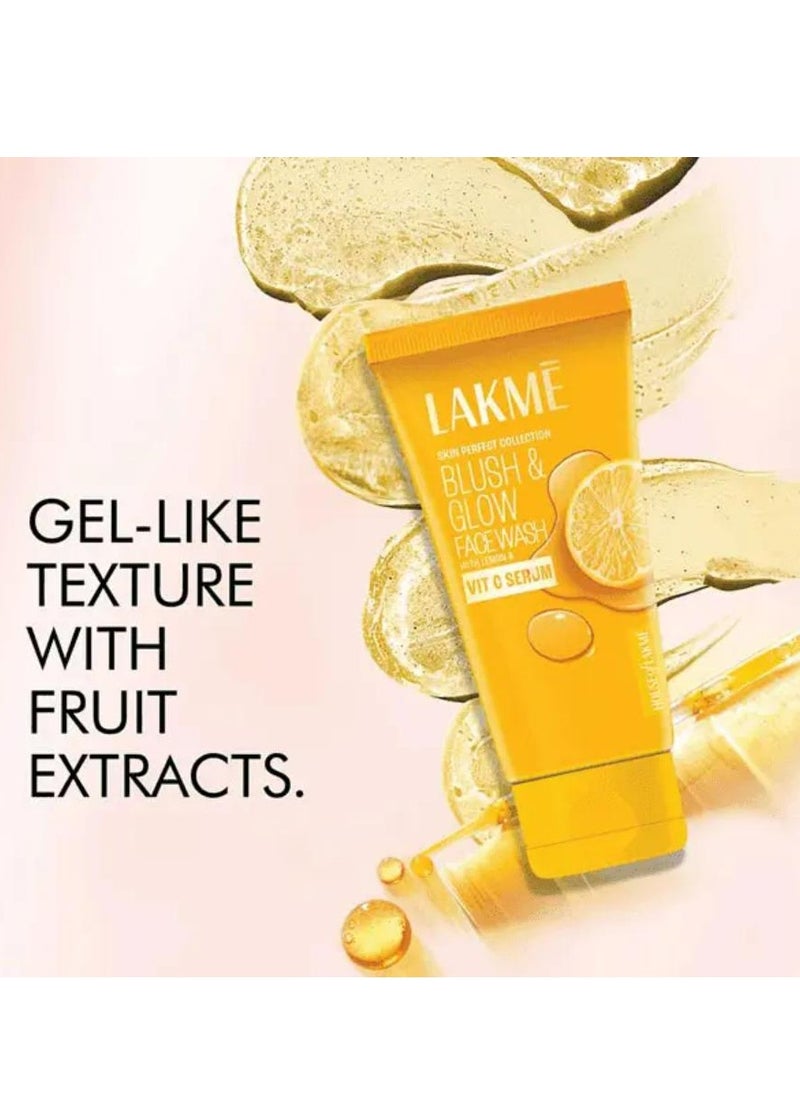 LAKME - Blush And glow lemon And Vit C Serum Face Wash 100 g - Image 1