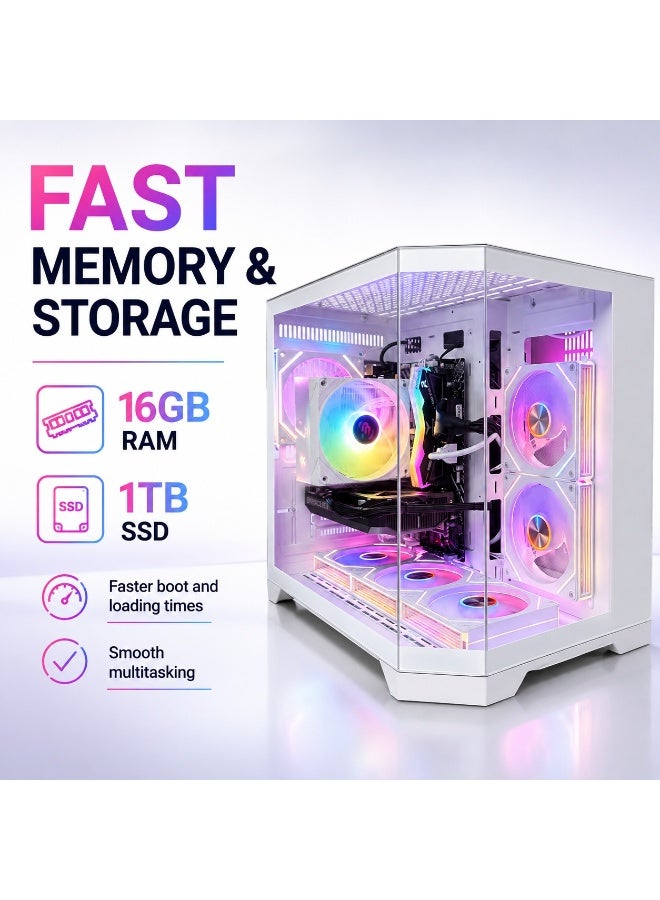 كمبيوتر Gaming بمعالج Intel Core i5-14400F وكارت RTX 3060 وذاكرة 16GB وSSD سعة 1TB وكيس ARGB + كيبورد Gaming وماوس وكابل مجانًا - Image 3