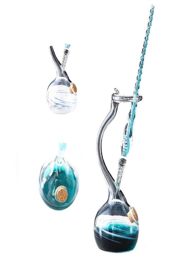 Earlyred Calligraphy Pen Set Handmade Glass Dip Pen Holder Crystal Drip Fountain Pen Writing Signatures Pen Ink Washing Inkwell Pen Decoration Office Student Gift Blue (Not Ink) - Image 1