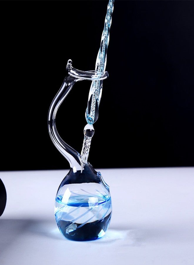 Earlyred Calligraphy Pen Set Handmade Glass Dip Pen Holder Crystal Drip Fountain Pen Writing Signatures Pen Ink Washing Inkwell Pen Decoration Office Student Gift Blue (Not Ink) - Image 2