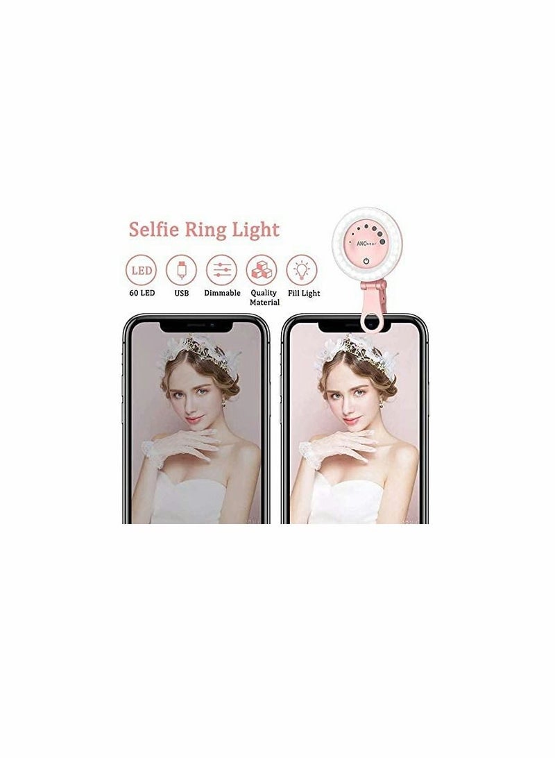 KASTWAVE Selfie Ring Light, KASTWAVE for Phone for iPhone Laptop Mini Clip On and Portable Light for Photography, Makeup, 21 Light Mode 60 Led Beads 500mhA Rechargeable - Image 2