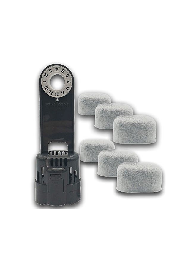 JOYSTAR 6-pack Replacement Charcoal Water filter Cartridges with Starter Kit Combo,Compatible with Keurig single brewing system and Compatible with some models by joystar 
