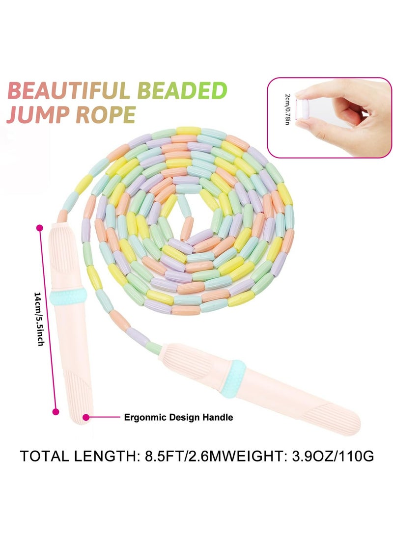 Dominy Soft Beaded Jump Rope, Adjustable Tangle Free Skipping Rope with Soft Anti-slip Handles, 9.2 Feet Segmented Kids Jumping Rope for Men, Women, Kids Keeping Fit  - Image 4