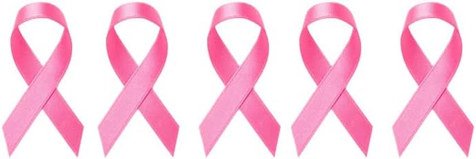 Set of 5 Pink Ribbons Temporary Tattoo Waterproof Cancer awareness