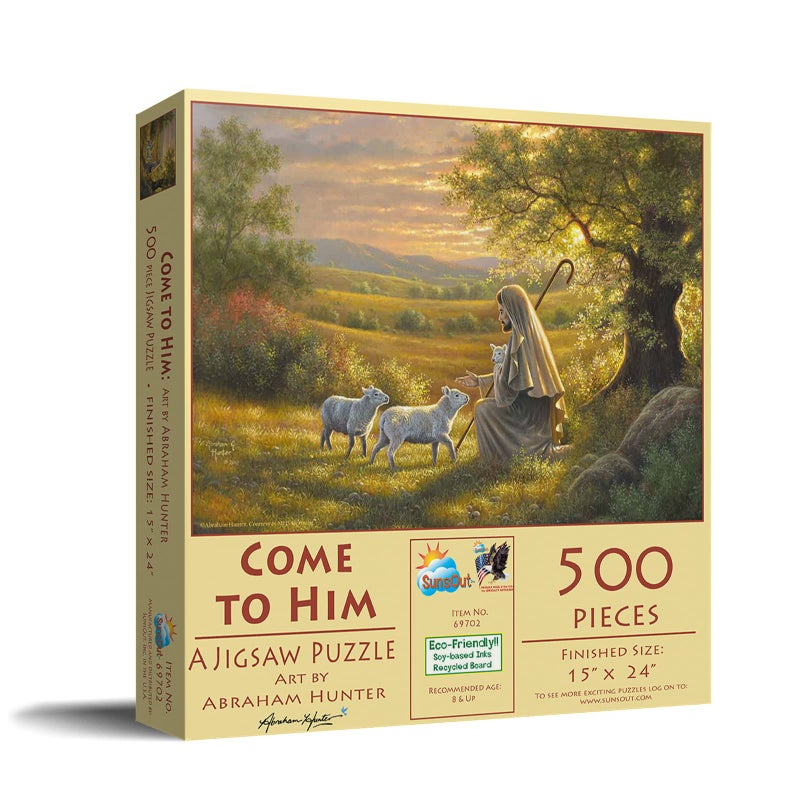 SUNSOUT INC - Come to Him - 500 pc Jigsaw Puzzle by Artist: Abraham Hunter - Finished Size 15" x 24" - MPN# 69702 - Image 2