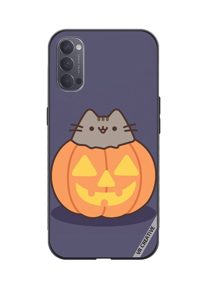 VR CREATIVE Protective Case Cover For Oppo Reno4 Pro 5G Halloween Pumpkin Design Multicolour - Image 1