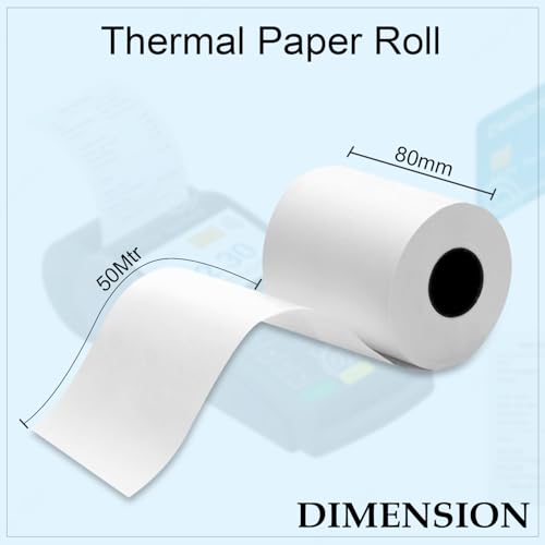 GLUN® POS Thermal Paper Rolls 80mm(3 inch) x 50 Meter, Smooth Printing for Cash Register & Billing (Pack of 20) - Image 2