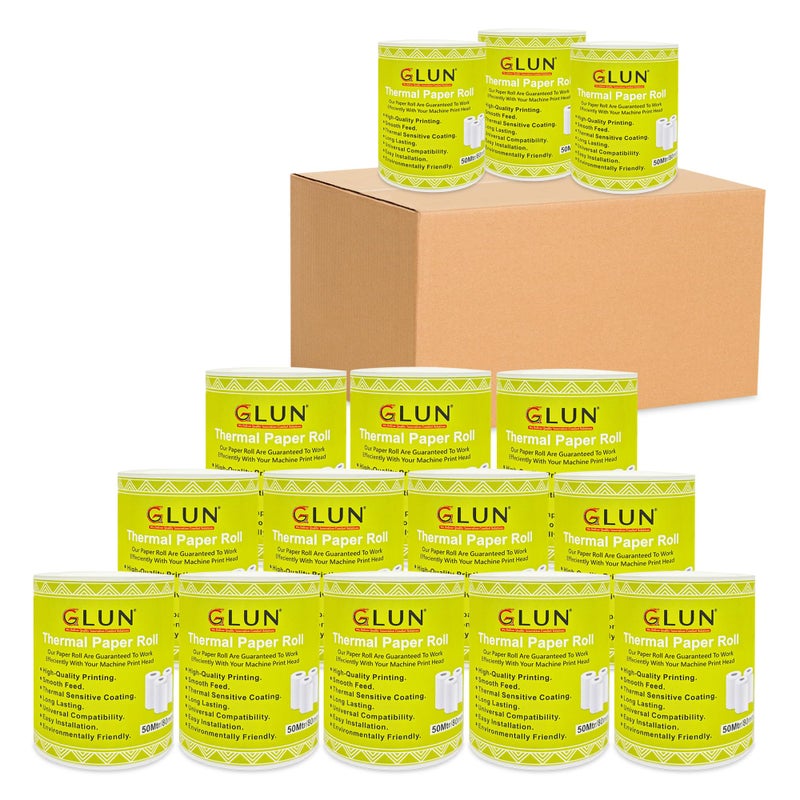 GLUN® POS Thermal Paper Rolls 80mm(3 inch) x 50 Meter, Smooth Printing for Cash Register & Billing (Pack of 20) - Image 5