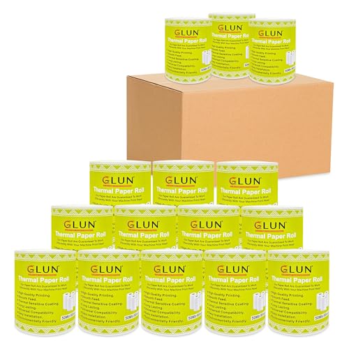 GLUN® POS Thermal Paper Rolls 80mm(3 inch) x 50 Meter, Smooth Printing for Cash Register & Billing (Pack of 20) - Image 1