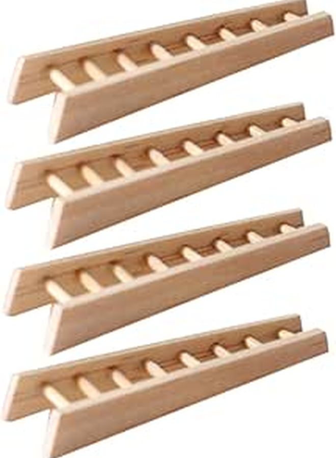 1 12 Scale Miniature Wooden Ladder 4pcs Dollhouse Furniture for Micro Landscape - Image 1