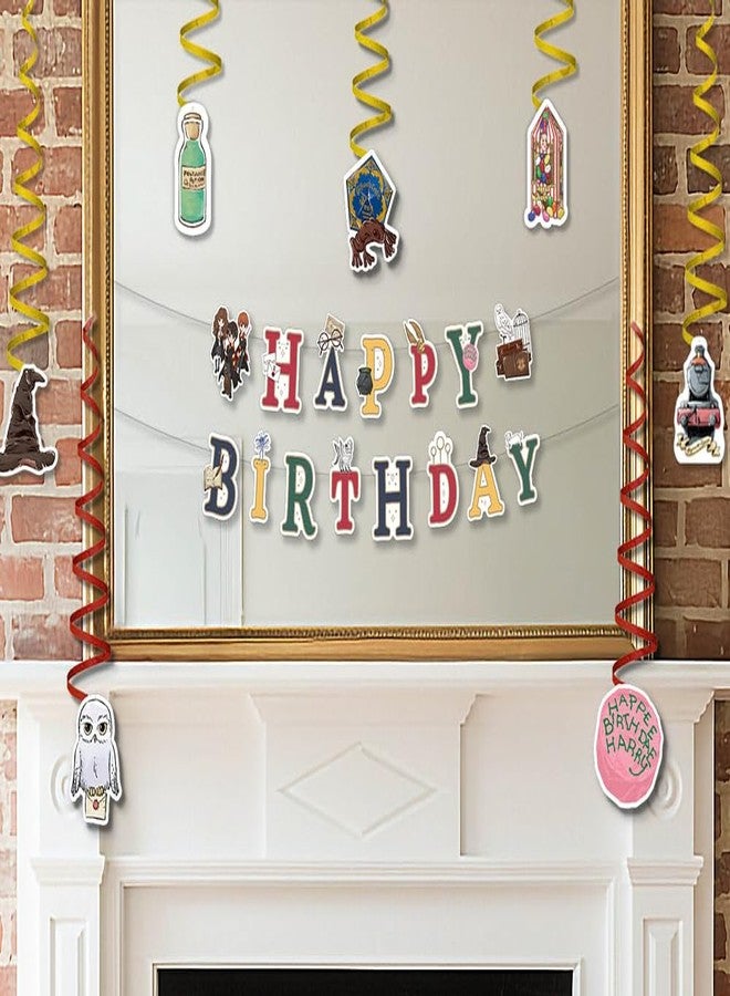ConQuest Journals Harry Potter Birthday Party Garland & Hanging Decorations Set, Wizarding World HAPPY BIRTHDAY Banner (72"), 14 Hanging Decor Pieces, Kids Birthday Party Supplies, Officially Licensed - Image 2