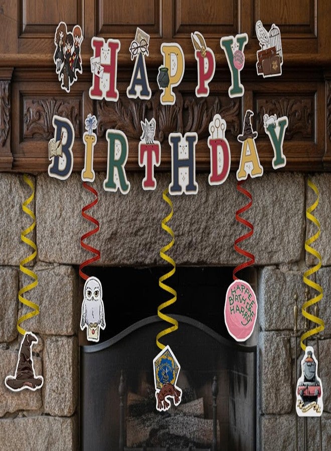 ConQuest Journals Harry Potter Birthday Party Garland & Hanging Decorations Set, Wizarding World HAPPY BIRTHDAY Banner (72"), 14 Hanging Decor Pieces, Kids Birthday Party Supplies, Officially Licensed - Image 4
