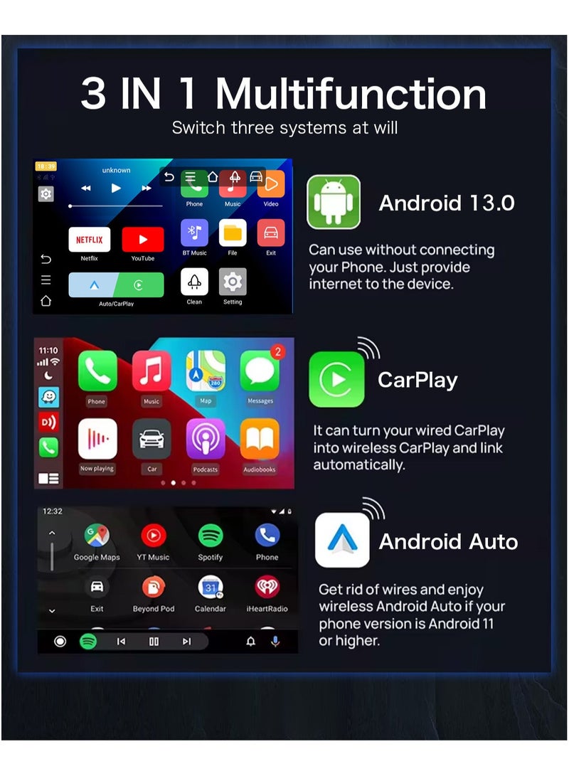 Generic Wireless Android 13 CarPlay, supports YouTube, TikTok, etc. Wired CarPlay to Wireless Android Box – AIBox Smart CarPlay Box. AI Box CarPlay 3-in-1 Wireless AI Box, Plug & Play.  - Image 2