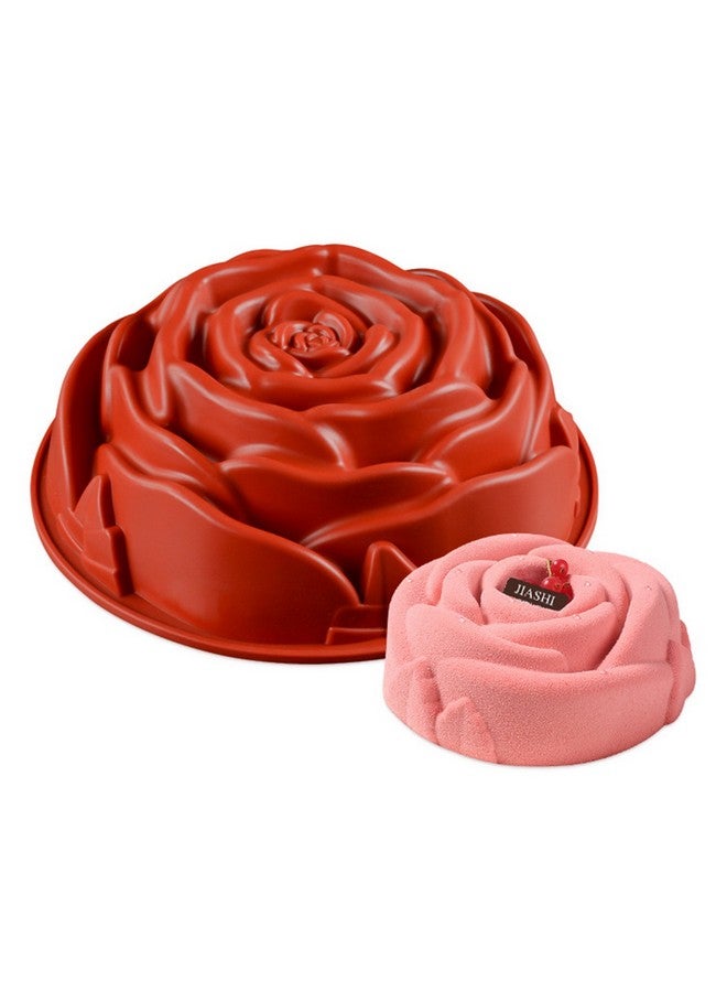 FantasyDay 9.3" Big Rose Flower Birthday Cake Mold Silicone Cake Baking Pan/Silicone Mold for Birthday Tray-Wedding Festival Parties Cake, Loaf, Muffin, Brownie, Cheesecake, Tart, Pie, Flan, Bread #5 - Image 1