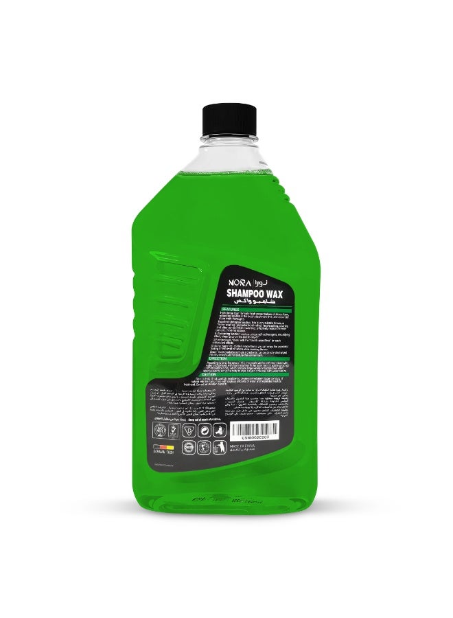 NORA 2L Green Car Wash Shampoo Wax (N-206) - pH Balanced, Thick Foaming, Colour Safe Formula for Deep Cleaning & Glossy, Just-Waxed Shine. Protects Car Paint & Boosts Wax Protection in One Step. - Image 2